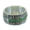 Southwestern Sterling Silver Turquoise Water Wave Ring Size 7-1/2 QX85740